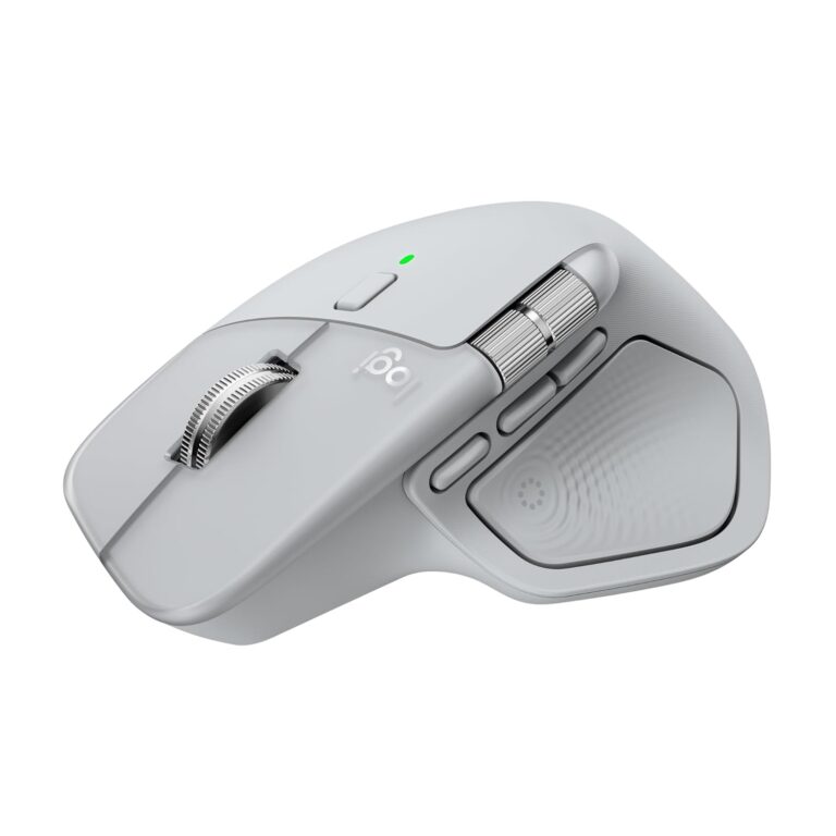 Logitech MX Master 4, Ergonomic Wireless Mouse with Advanced Performance Haptic Feedback, Ultra-Fast Scrolling, USB-C Charging, Bluetooth, Windows, MacOS - Pale Grey